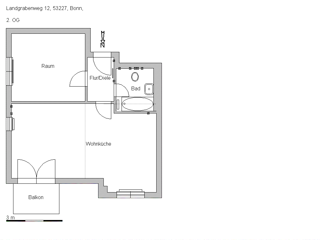 00300.0012 Landgrabenweg 12, Bonn-Beuel, 2 Zimmer, 54,33 m² – Kaltmiete: 740,00 € - Foto 4